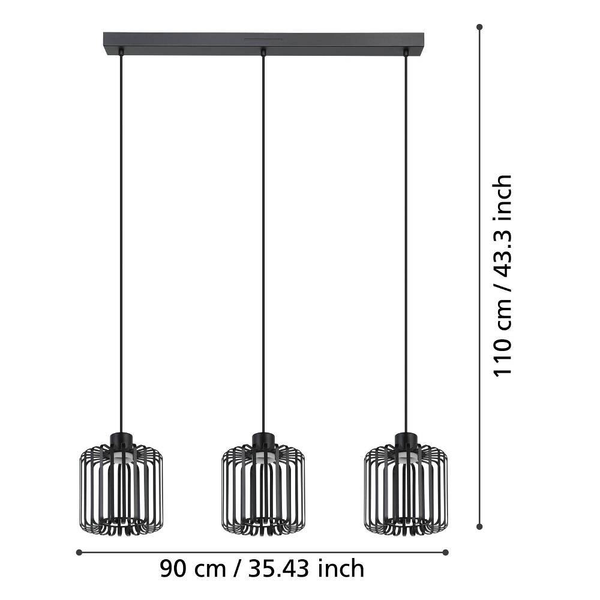 LED-Pendelleuchte Ginestrone - Polycarbonat / Stahl - 3-flammig
