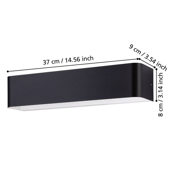LED-Wandleuchte Sania Typ A - Kunststoff / Aluminium - 1-flammig - Breite: 37 cm