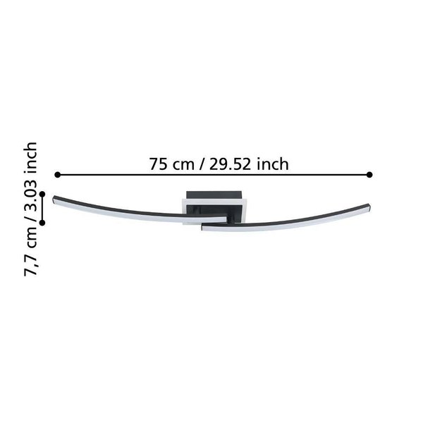 LED-Deckenleuchte Lungolago Typ A - Polycarbonat / Stahl - 1-flammig