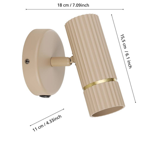 LED-Wandleuchte Caminia - Stahl - 1-flammig