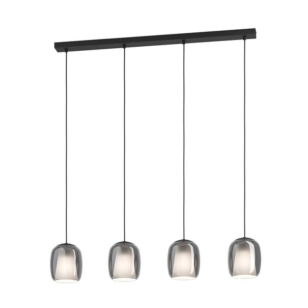 Pendelleuchte Ciampino Typ A - Rauchglas / Stahl - 4-flammig