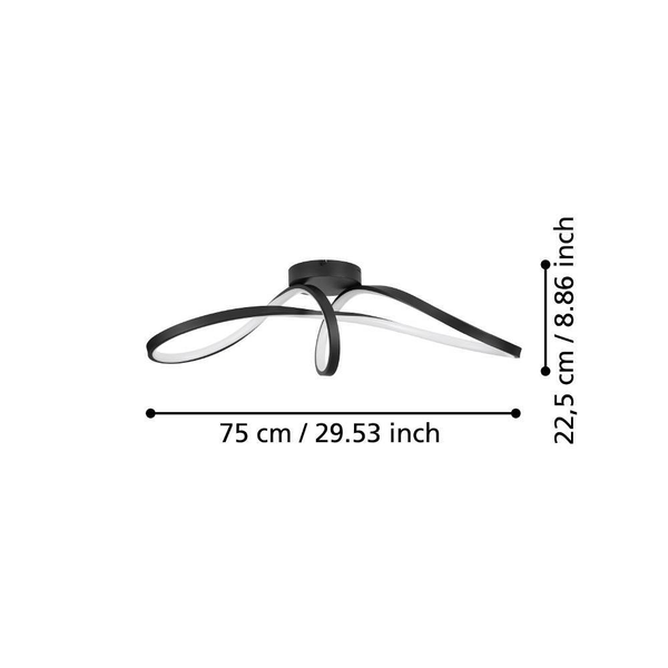 LED-Deckenleuchte Calarossa - Polycarbonat / Stahl- 1-flammig