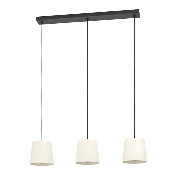 Pendelleuchte Febres Typ C - Mischgewebe / Stahl - 3-flammig