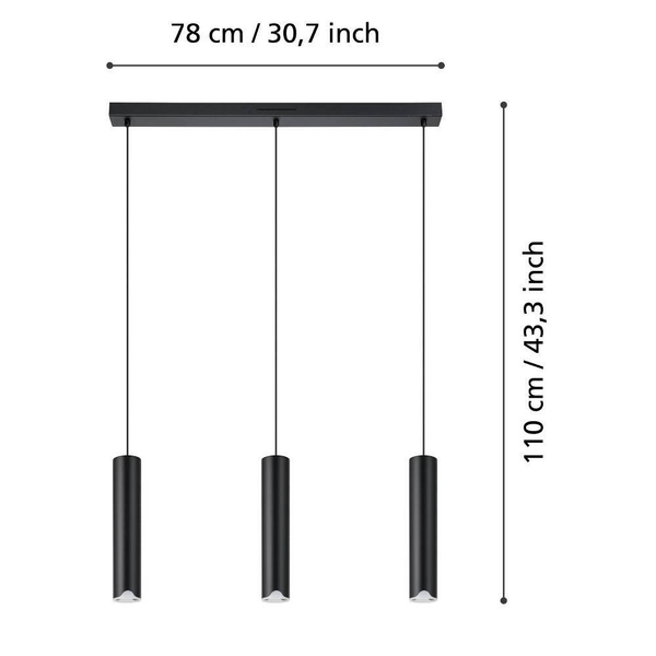 LED-Pendelleuchte Balamorta Typ B - Polycarbonat / Stahl - 3-flammig