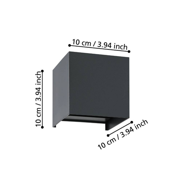 LED-Wandleuchte Valmontone - Aluminium - 2-flammig - Schwarz