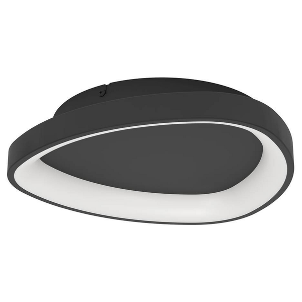 LED-Deckenleuchte Loretello - Polycarbonat / Stahl - 1-flammig - Schwarz