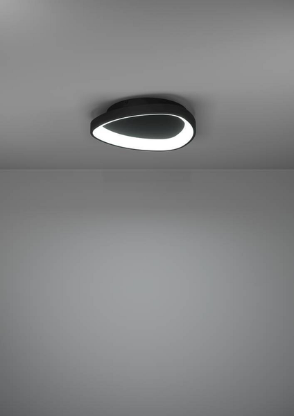 LED-Deckenleuchte Loretello - Polycarbonat / Stahl - 1-flammig - Schwarz
