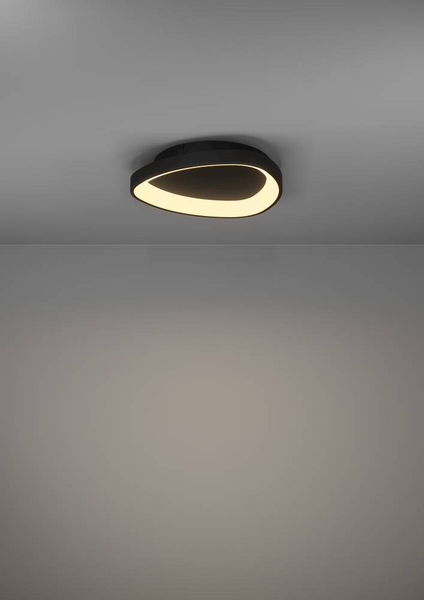 LED-Deckenleuchte Loretello - Polycarbonat / Stahl - 1-flammig - Schwarz