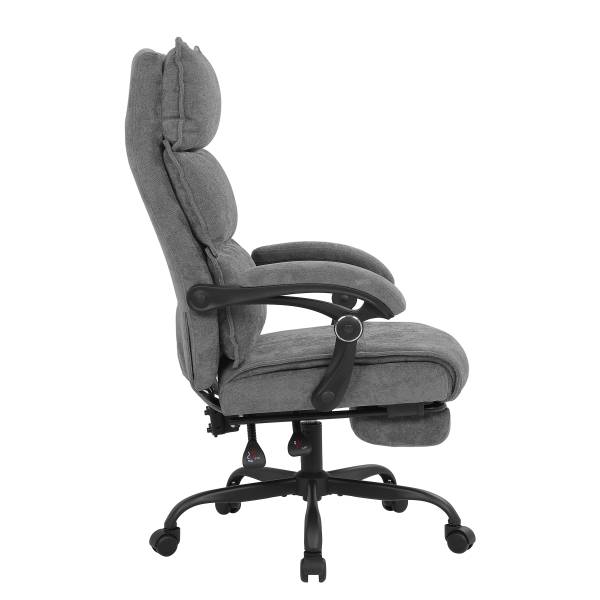 Bürodrehstuhl Tebuai - Webstoff / Metall - Grau / Schwarz