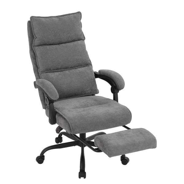 Bürodrehstuhl Tebuai - Webstoff / Metall - Grau / Schwarz