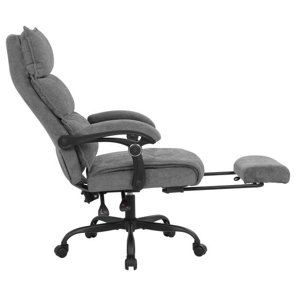Bürodrehstuhl Tebuai - Webstoff / Metall - Grau / Schwarz