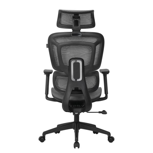 Bürodrehstuhl Doum - Mesh / Metall - Grau / Weiß