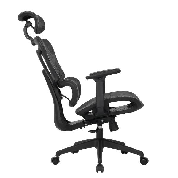 Bürodrehstuhl Doum - Mesh / Metall - Grau / Weiß