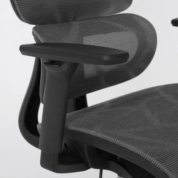Bürodrehstuhl Doum - Mesh / Metall - Grau / Weiß