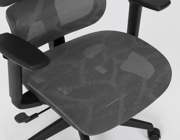 Bürodrehstuhl Doum - Mesh / Metall - Grau / Weiß