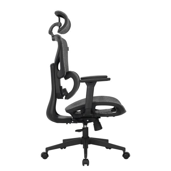 Bürodrehstuhl Broz - Mesh / Metall - Grau / Weiß