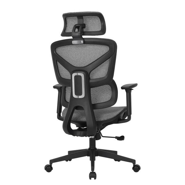 Bürodrehstuhl Broz - Mesh / Metall - Grau / Weiß