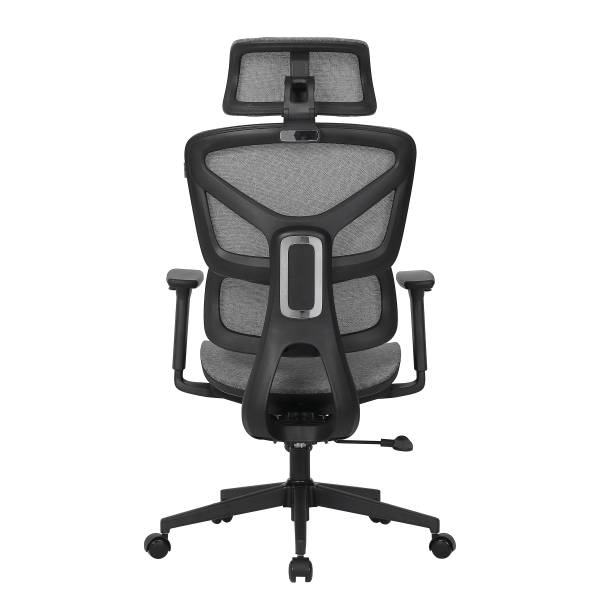 Bürodrehstuhl Broz - Mesh / Metall - Grau / Weiß