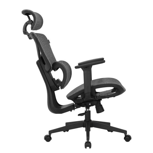 Bürodrehstuhl Broz - Mesh / Metall - Grau / Weiß