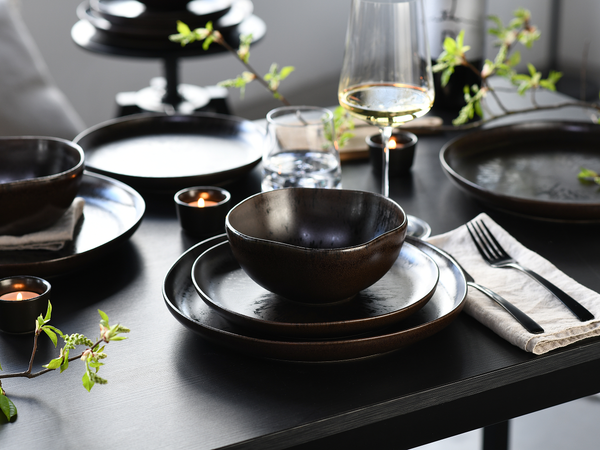 Geschirr-Set Natura 12-teilig - Dunkelbraun
