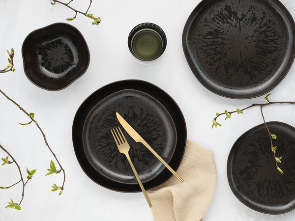 Geschirr-Set Natura 12-teilig - Dunkelbraun