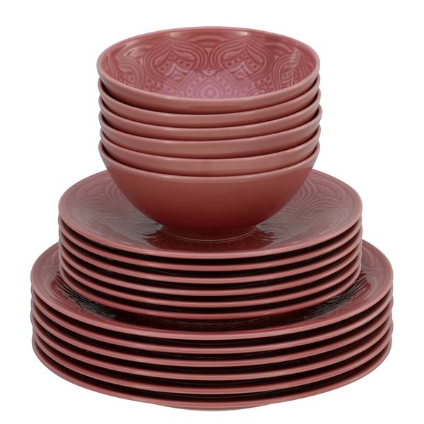 Geschirr-Set Orient Mandala - Rot - 18-teilig