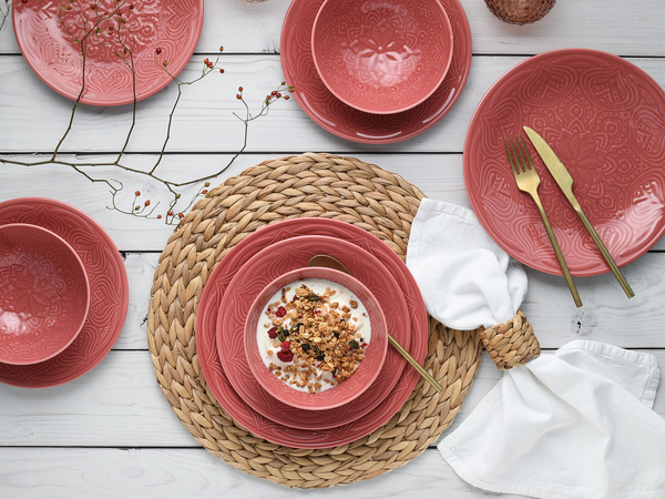 Geschirr-Set Orient Mandala - Rot - 18-teilig