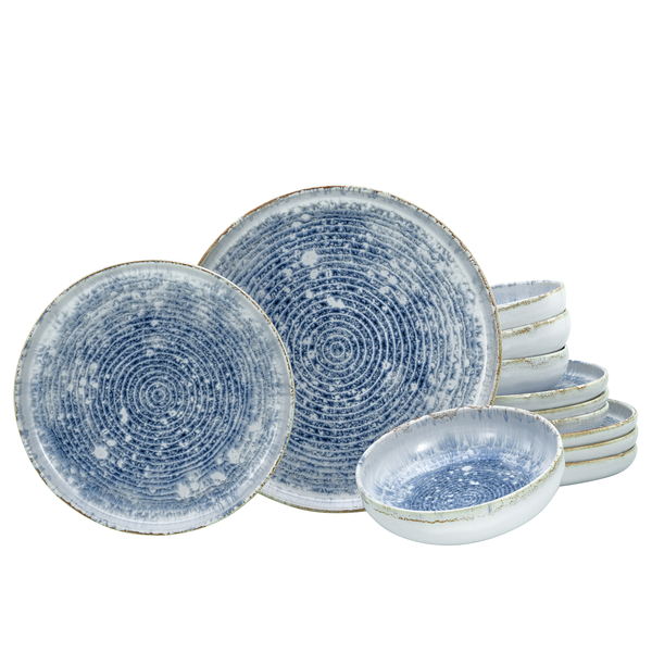 Geschirr-Set Uno Mykonos 12-teilig - Multicolor - Keramik - 40 x 36 x 42 cm