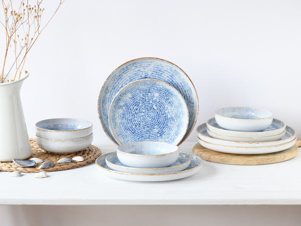 Geschirr-Set Uno Mykonos 12-teilig - Multicolor - Keramik - 40 x 36 x 42 cm