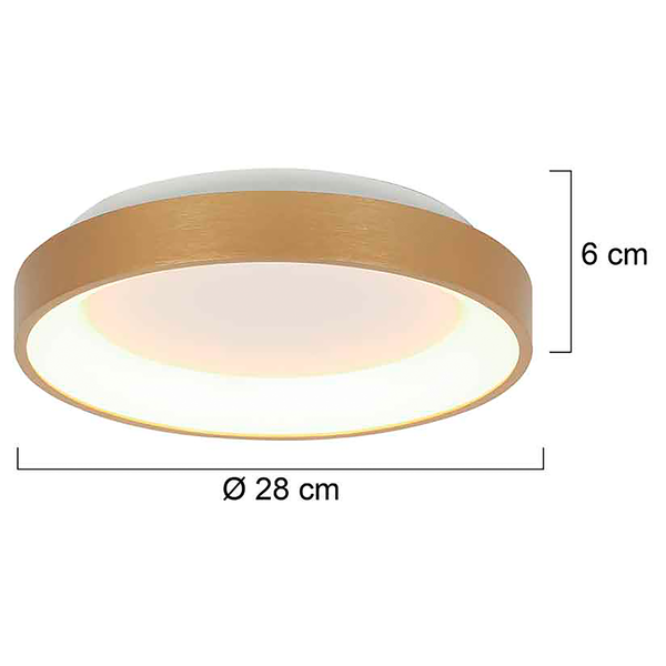 Deckenleuchte Ringlede - Gold - 28 x 28 cm