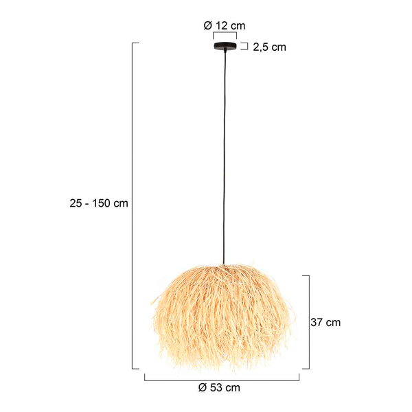 Pendelleuchte Grass - Beige - Pflanzenblatt - 53 x 150 x 53 cm