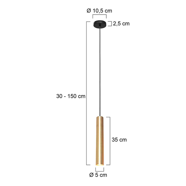 Pendelleuchte Tubel - Messing