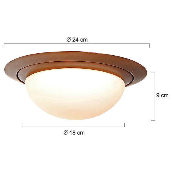 Deckenleuchte Ikaro Typ A - Messing - Aluminium - Opalglas - 24 x 9 x 24 cm