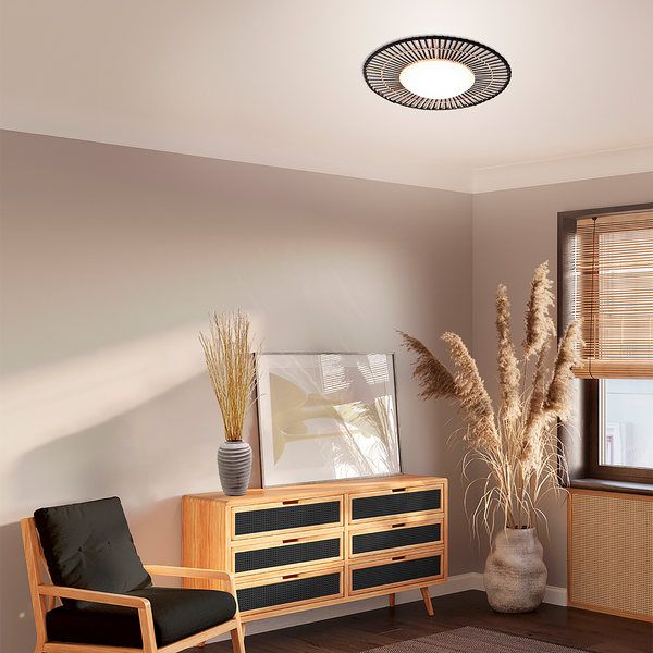 Deckenleuchte Aura - Schwarz - Acrylglas - 50 x 6 x 50 cm