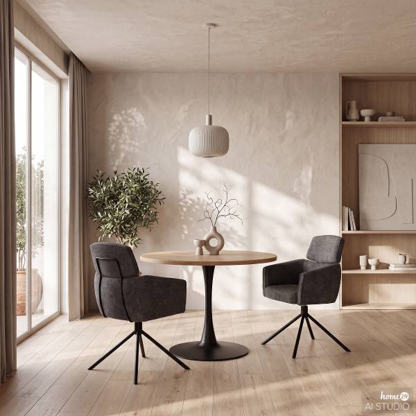Esstisch PATAGE - Eiche Dekor - Durchmesser: 100 cm