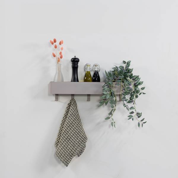 Garderobenleiste Cincoe - Metall - Taupe - Breite: 52 cm
