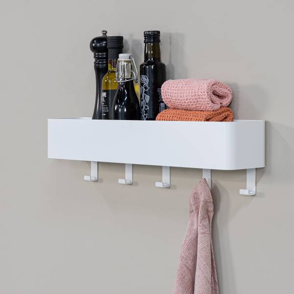 Garderobenleiste Cincoe - Metall - Weiß - Breite: 52 cm