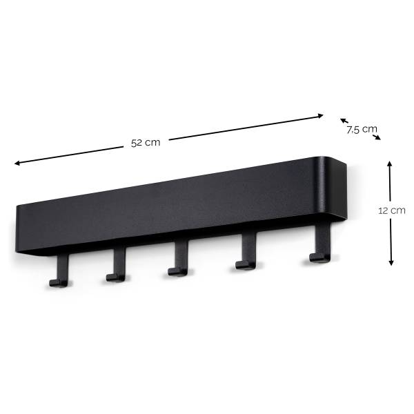 Garderobenleiste Cincoe - Metall - Weiß - Breite: 52 cm