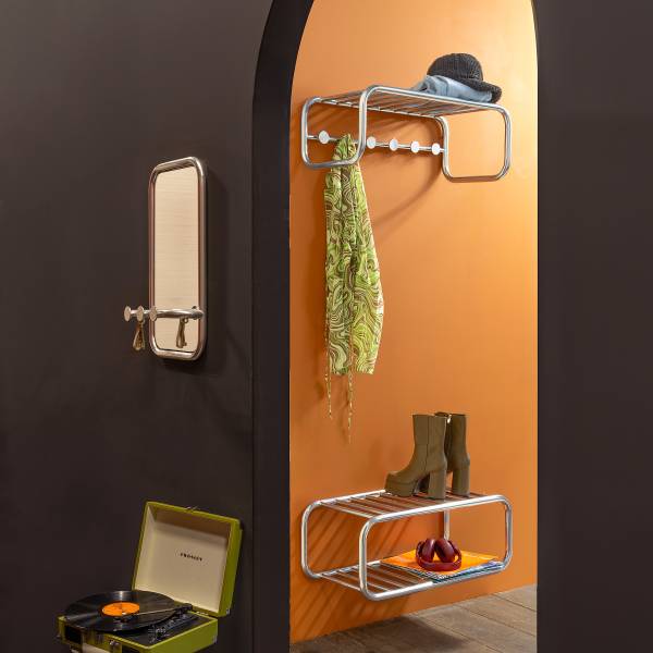 Wandgarderobe Coppin - Metall - Chrom