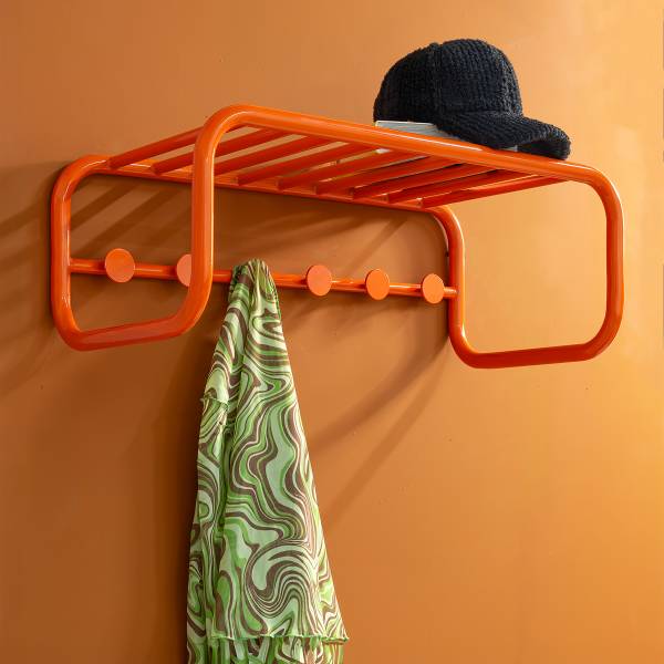 Wandgarderobe Coppin - Metall - Orange