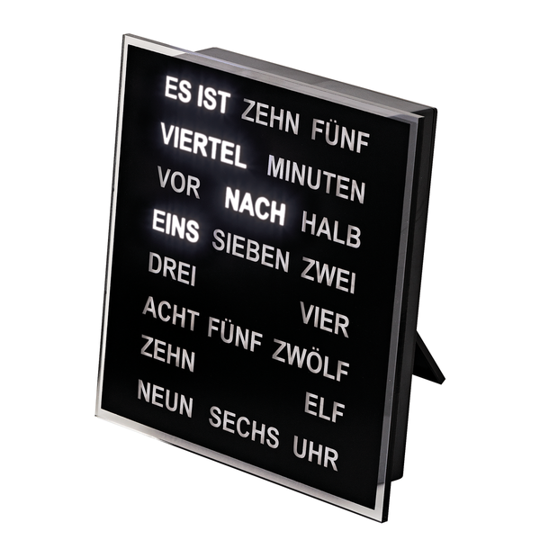 Tischuhr Geru - Schwarz - Polypropylen - 20 x 20 x 4 cm
