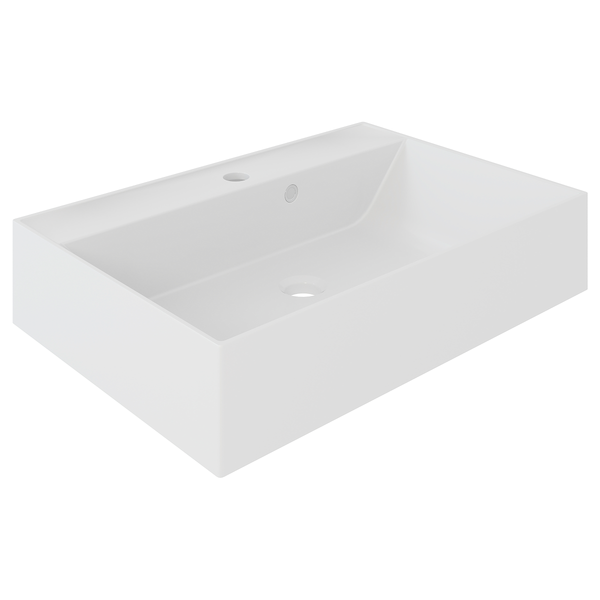 Aufsatzwaschbecken Bliss - Mineralguss - Weiß - Breite: 60 cm