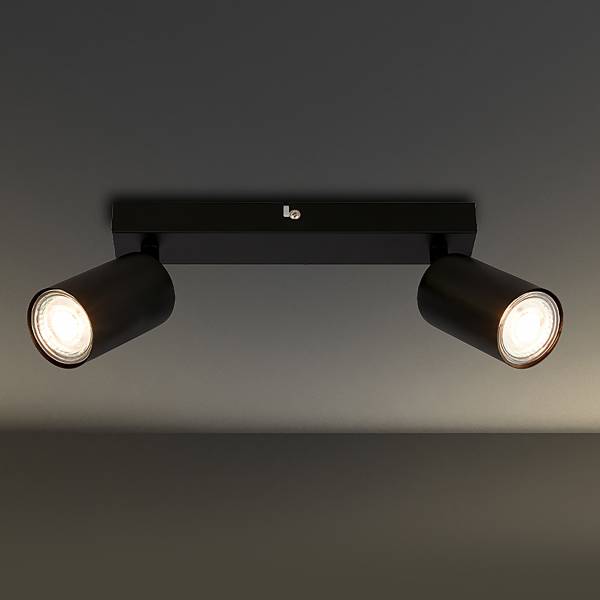 LED Deckenleuchte Spot - Schwarz - Flammenanzahl: 2