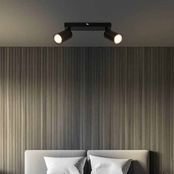 LED Deckenleuchte Spot - Schwarz - Flammenanzahl: 2