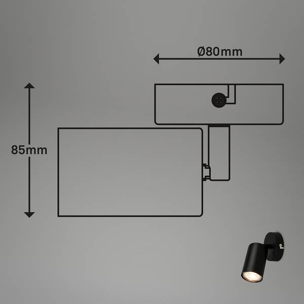 LED Wandleuchte Spot - Schwarz