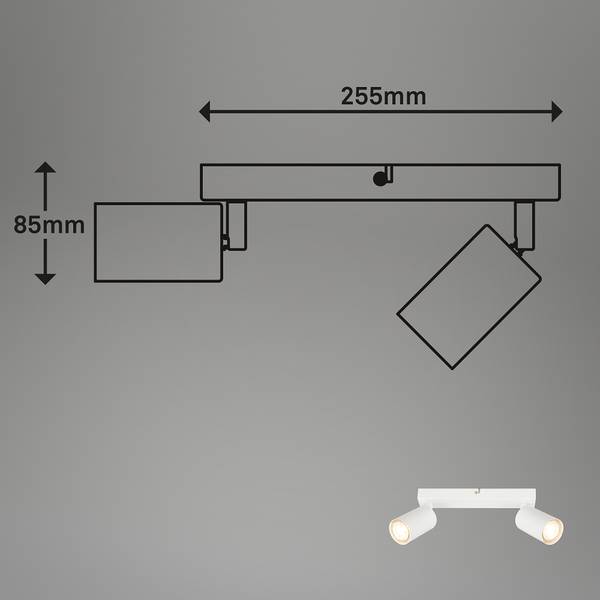 LED Deckenleuchte Spot - Weiß - Flammenanzahl: 2