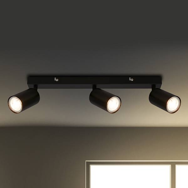 LED Deckenleuchte Spot - Schwarz - Flammenanzahl: 3