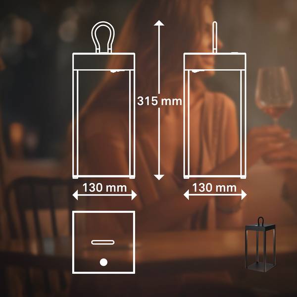 LED Akku Tischleuchte Luca - Schwarz