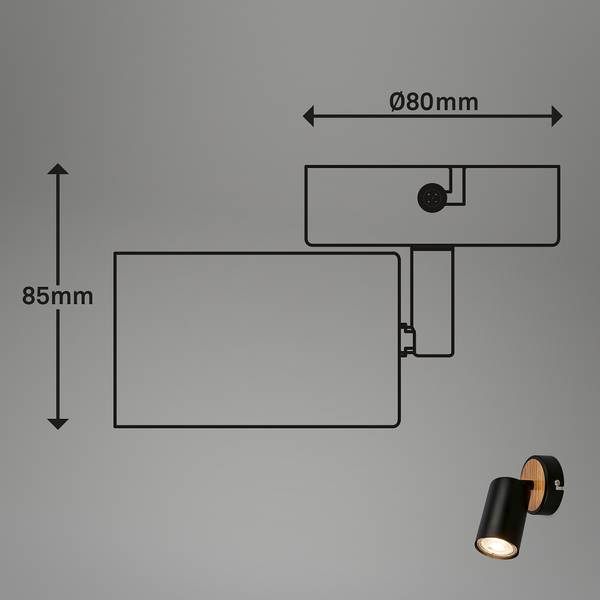 LED Wandleuchte Spot Tib - Schwarz