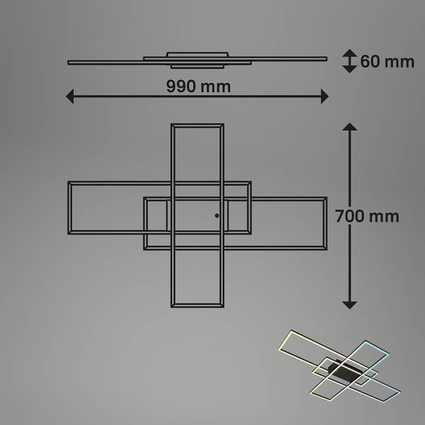 Wand- und Deckenleuchte Roami - Schwarz